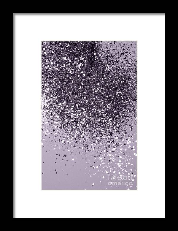 Photography Framed Print featuring the photograph Sparkling Lavender Lady Glitter #2 #shiny #decor #art by Anitas and Bellas Art