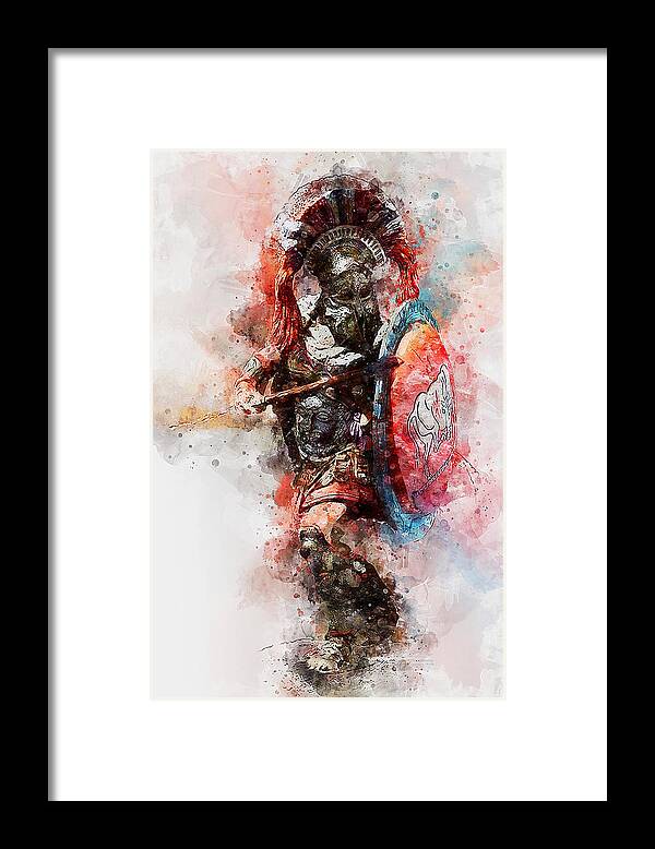 Spartan Warrior Framed Print featuring the painting Spartan Hoplite - 38 by AM FineArtPrints