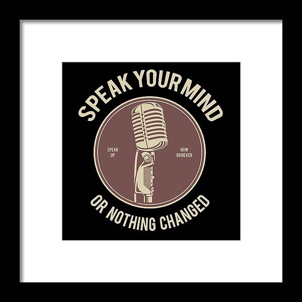 Microphone Framed Print featuring the digital art Speak your mind by Long Shot