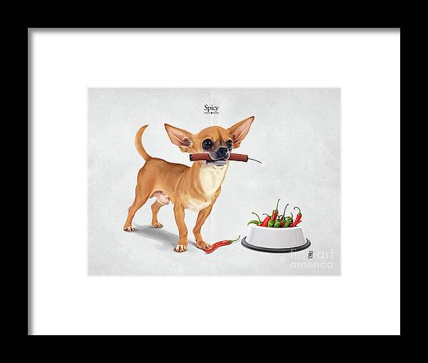 Illustration Framed Print featuring the digital art Spicy by Rob Snow