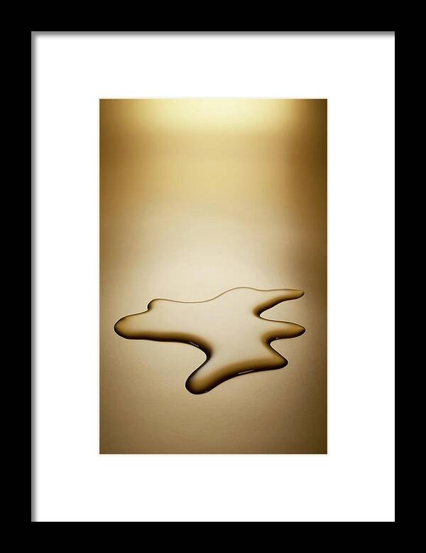 Close-up Framed Print featuring the photograph Spilled Water On Countertop by Opificio 42