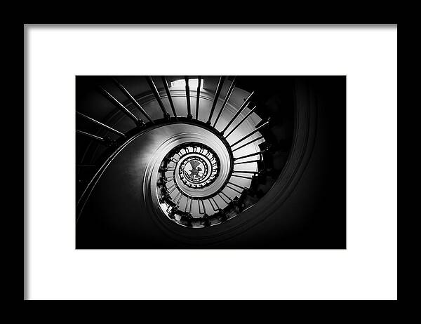 Amiens Framed Print featuring the photograph Spiral Staircase ... (jules Vernes House) by Christian Delvaux