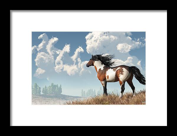 Spirits Of Mustangs Past Framed Print featuring the digital art Spirits of Mustangs Past by Daniel Eskridge