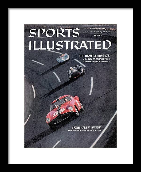 Magazine Cover Framed Print featuring the photograph Sports Cars At Daytona Sports Illustrated Cover by Sports Illustrated
