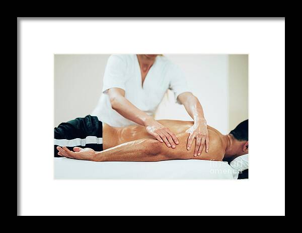Arm Massage Framed Print featuring the photograph Sports Massage by Microgen Images/science Photo Library