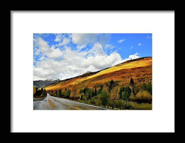 Red Mountain Pass Framed Print featuring the photograph Spotlight on Fall Colors along Million Dollar Highway by Ray Mathis