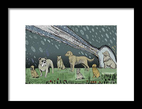 Dogs Framed Print featuring the painting Spray by Yom Tov Blumenthal