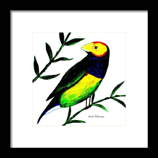 Abstradt Framed Print featuring the painting Spring Bird I by Herb Dickinson