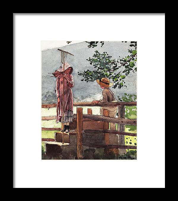Winslow Homer Framed Print featuring the painting Spring - Digital Remastered Edition by Winslow Homer