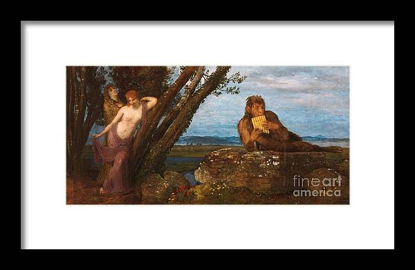 Spring Framed Print featuring the painting Spring Evening By Arnold Bocklin by Arnold Bocklin
