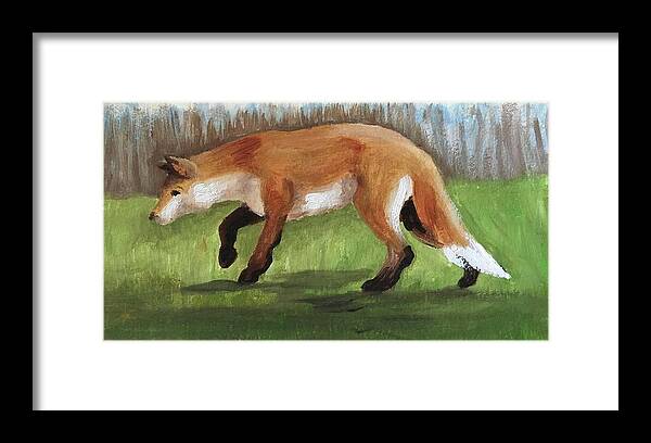 Fox Framed Print featuring the painting Spring Fox by Lisa Curry Mair