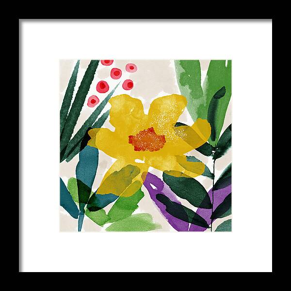 Garden Framed Print featuring the mixed media Spring Garden Yellow- Floral Art by Linda Woods by Linda Woods