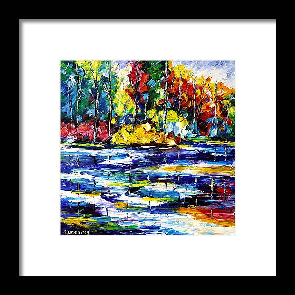 Colorful Landscape Painting Framed Print featuring the painting Spring Impression by Mirek Kuzniar