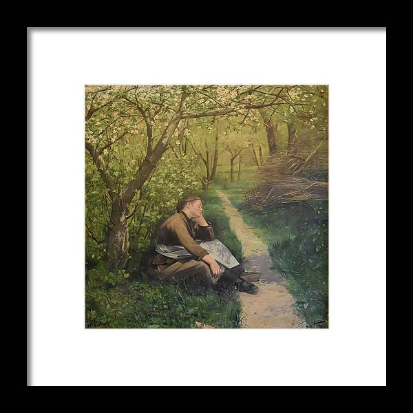 “spring Framed Print featuring the painting Spring by Marie Bashkirtseff