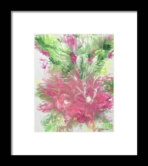 Floral Framed Print featuring the painting Spring Pink by Linda Gustafson-Newlin