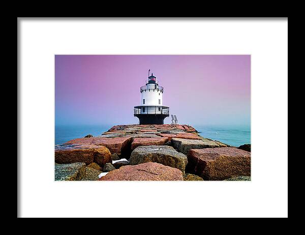 Tranquility Framed Print featuring the photograph Spring Point Light by Sarah Beard Buckley