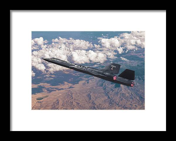 Sr-71 Blackbird Framed Print featuring the mixed media SR-71A Blackbird Mission by Erik Simonsen