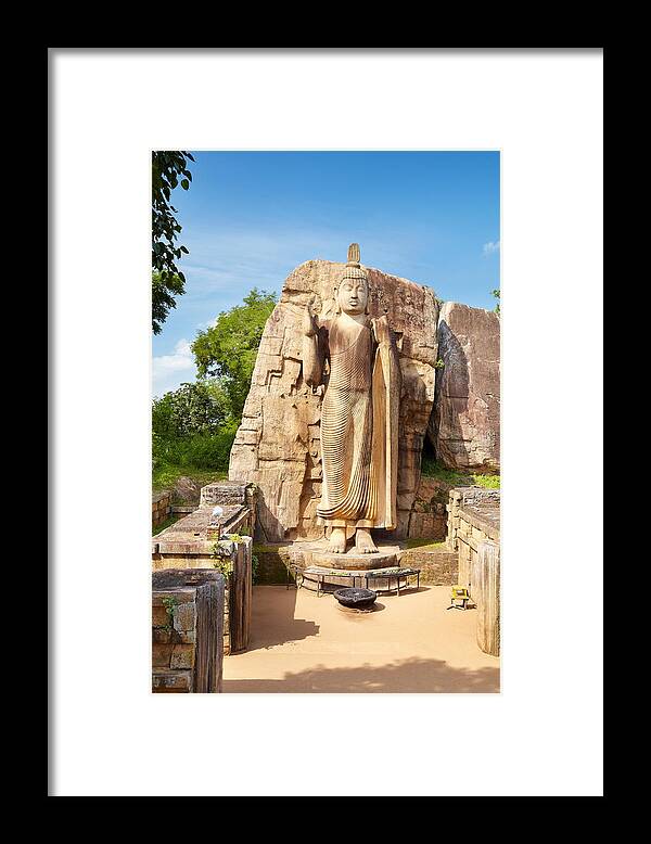 Landscape Framed Print featuring the photograph Sri Lanka - Anuradhapura, Buddha Aukana by Jan Wlodarczyk