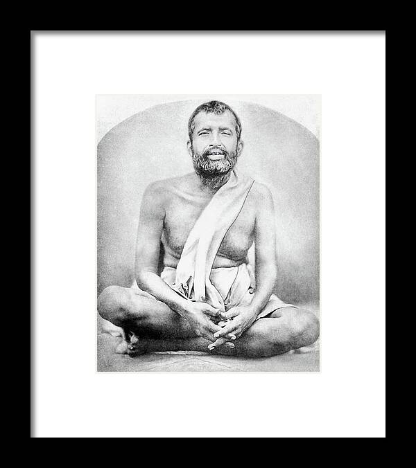 Monochrome Framed Print featuring the photograph Sri Ramakrishna by Bavanath Chatterjee