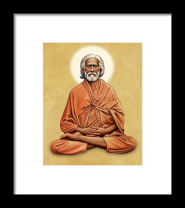 Guru Framed Print featuring the painting Sri Yukteswar Giri on Gold by Sacred Visions