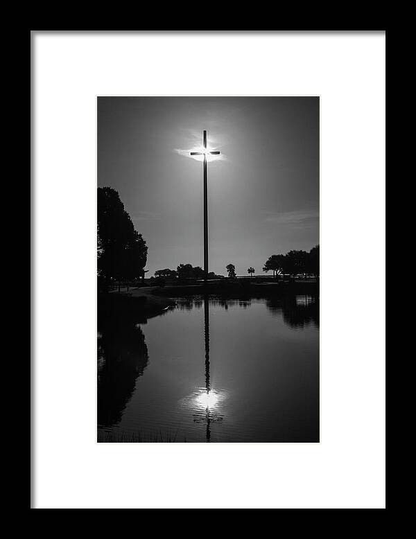 Cross Framed Print featuring the photograph St Augustine Cross Reflected by Robert Wilder Jr