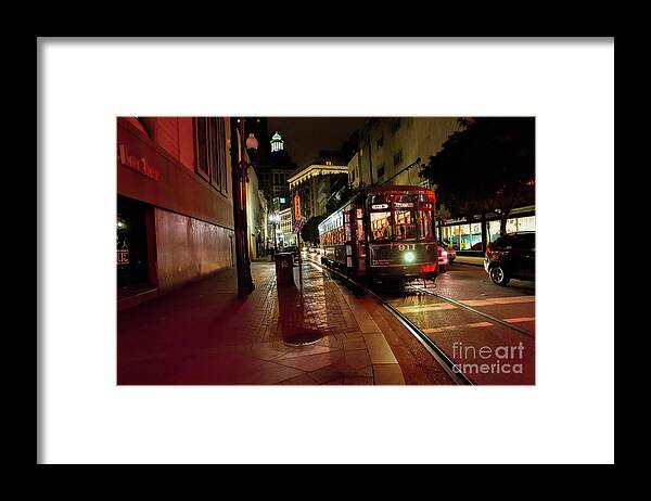 St. Charles Streetcar Framed Print featuring the photograph St. Charles Streetcar, New Orleans by Felix Lai