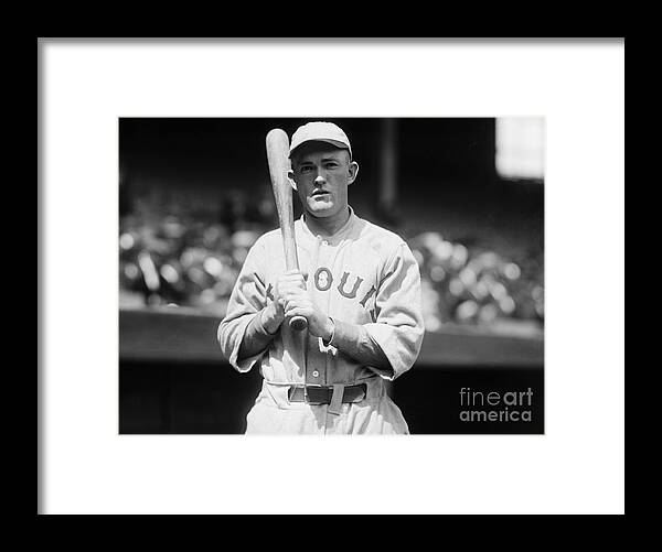 St. Louis Cardinals Framed Print featuring the photograph St. Louis Cardinals Baseball Player by Bettmann