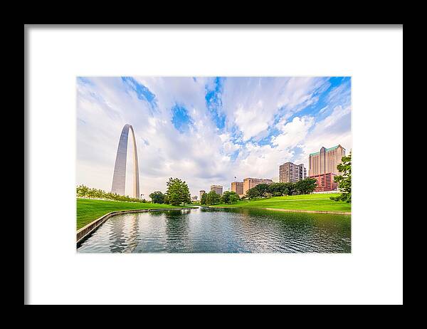 Landscape Framed Print featuring the photograph St. Louis, Missouri, Usa Park View by Sean Pavone