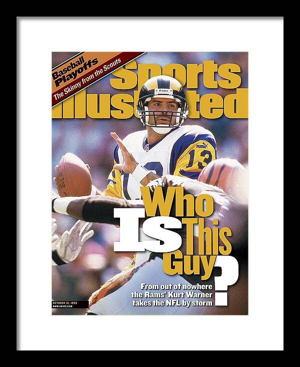 Magazine Cover Framed Print featuring the photograph St. Louis Rams Qb Kurt Warner... Sports Illustrated Cover by Sports Illustrated