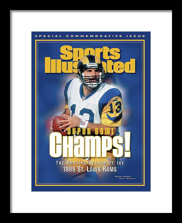 St. Louis Rams Qb Kurt Warner, Super Bowl Xxxiv Champions Sports  Illustrated Cover Art Print