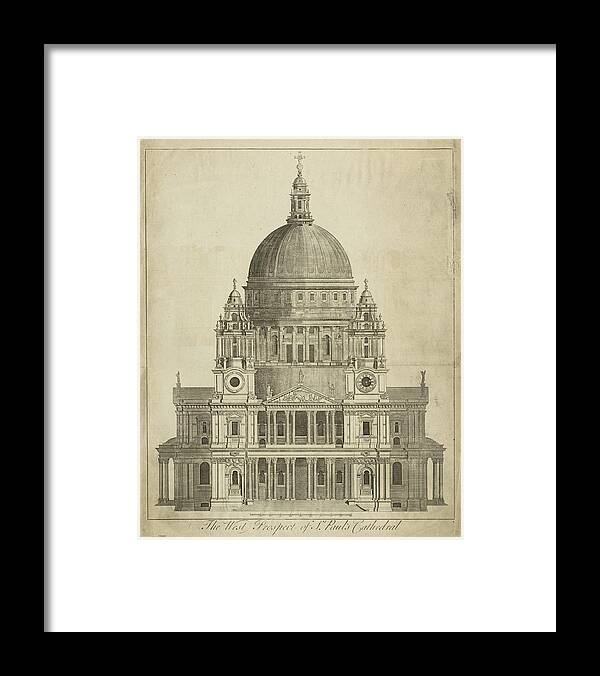 Architecture Framed Print featuring the painting St. Paul's Cathedral by Unknown