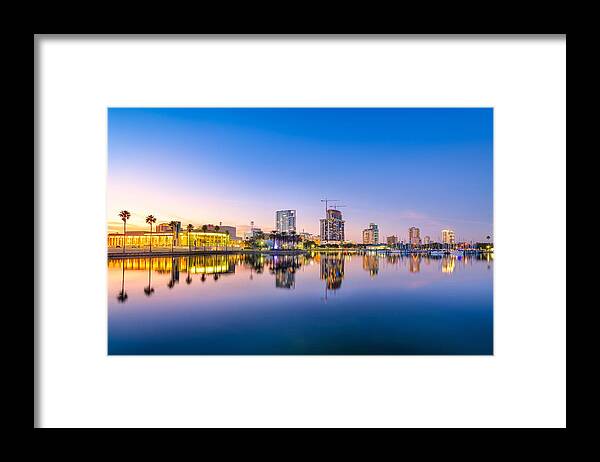 Landscape Framed Print featuring the photograph St. Petersburg, Florida, Usa Downtown by Sean Pavone