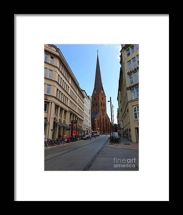 Hamburg Framed Print featuring the photograph St. Petri from Bergstrasse by Yvonne Johnstone
