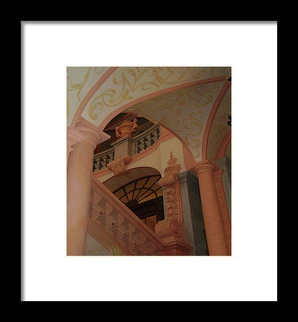 Melk Framed Print featuring the photograph Stairway to Geometry Class - Melk, Austria by Lin Grosvenor