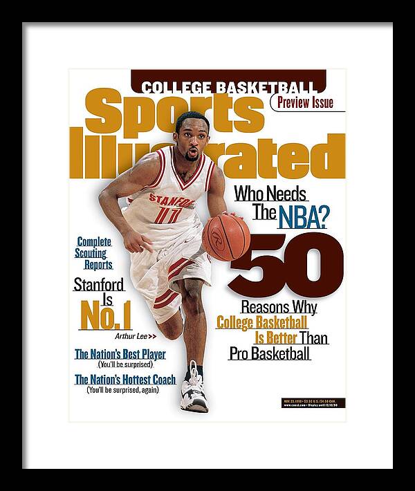Playoffs Framed Print featuring the photograph Stanford University Arthur Lee, 1998-99 College Basketball Sports Illustrated Cover by Sports Illustrated