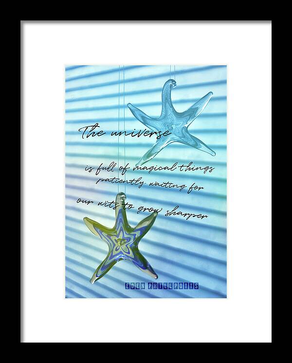 Blown Framed Print featuring the photograph STAR BRIGHT quote by JAMART Photography