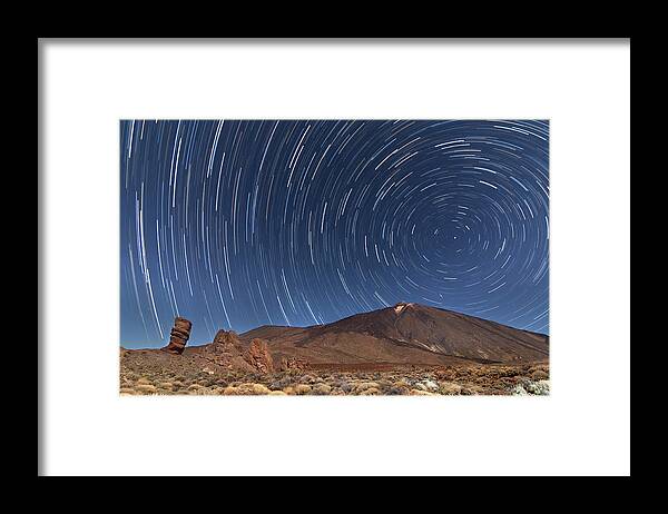 Canary Islands Framed Print featuring the photograph Star Trails by This Is A Dream, Live It.