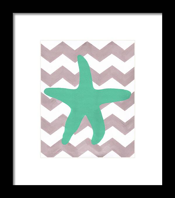 Chevron Framed Print featuring the mixed media Starfish by Artpoptart