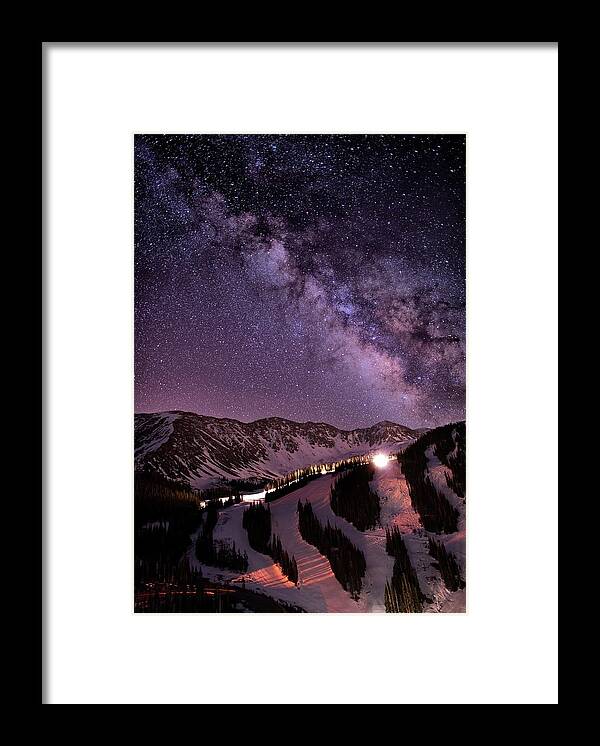 Scenics Framed Print featuring the photograph Starlight Mountain Ski Hill by Mike Berenson / Colorado Captures