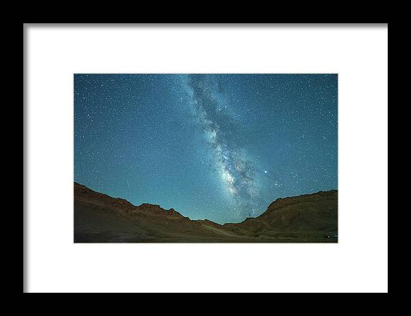 Starry Framed Print featuring the photograph Starry Night at Ramon Crater 4 #1 by Dubi Roman