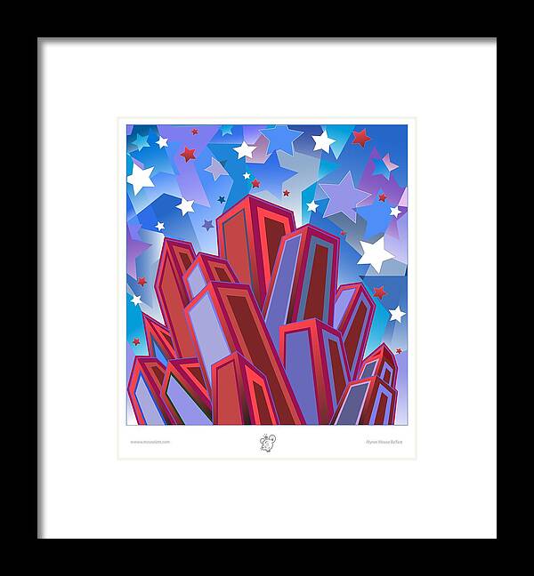 Stars Framed Print featuring the digital art Stars by Myron Belfast