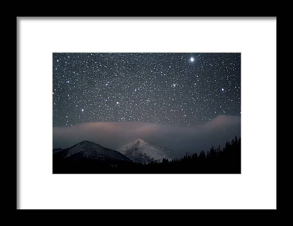 Constellation Framed Print featuring the photograph Stars Over Rocky Mountain National Park by Pat Gaines