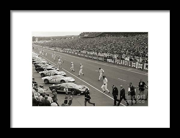 People Framed Print featuring the photograph Start Of The Le Mans Race by Bettmann