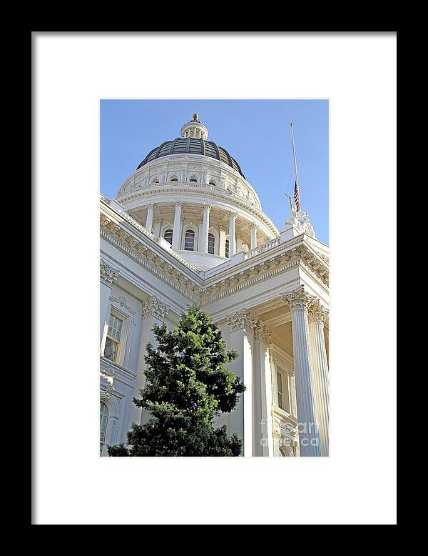 Wingsdomain Framed Print featuring the photograph State of California Capitol Building 7D11768 by Wingsdomain Art and Photography