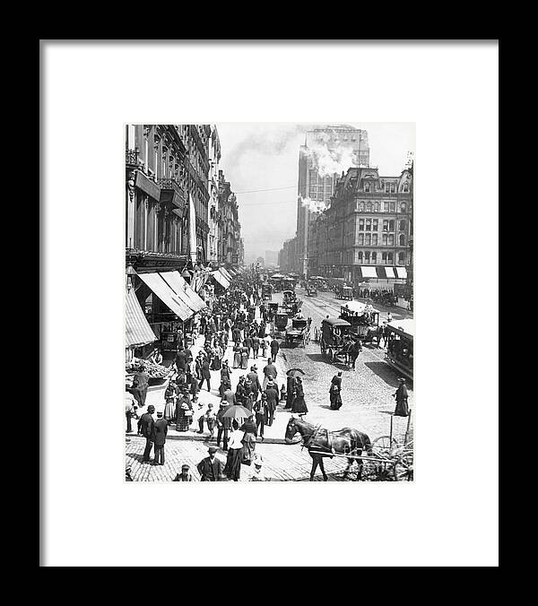 Scenics Framed Print featuring the photograph State Street Looking North From Madison by Bettmann