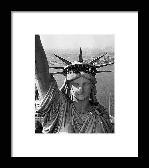 Statue Of Liberty Framed Print featuring the digital art Statue of Liberty by Margaret Bourke-White