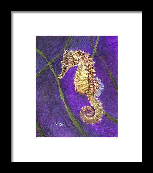 Seahorse Framed Print featuring the painting Steadfast by Megan Collins
