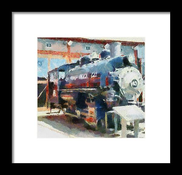 Steam Locomotive Framed Print featuring the mixed media Steam Switcher Locomotive by Christopher Reed
