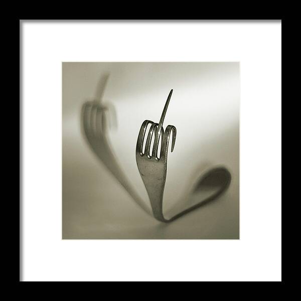 Shadow Framed Print featuring the photograph Steel Fork by By Mediotuerto