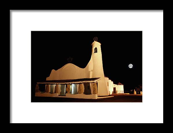 Art And Craft Product Framed Print featuring the photograph Stella Maris Church In Porto Cervo With by Photovideostock